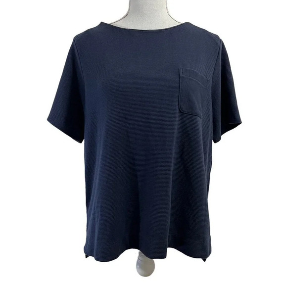 Dusty Blue Elle Blouse with Front Pocket Size Large Cotton Polyester - Picture 1 of 6